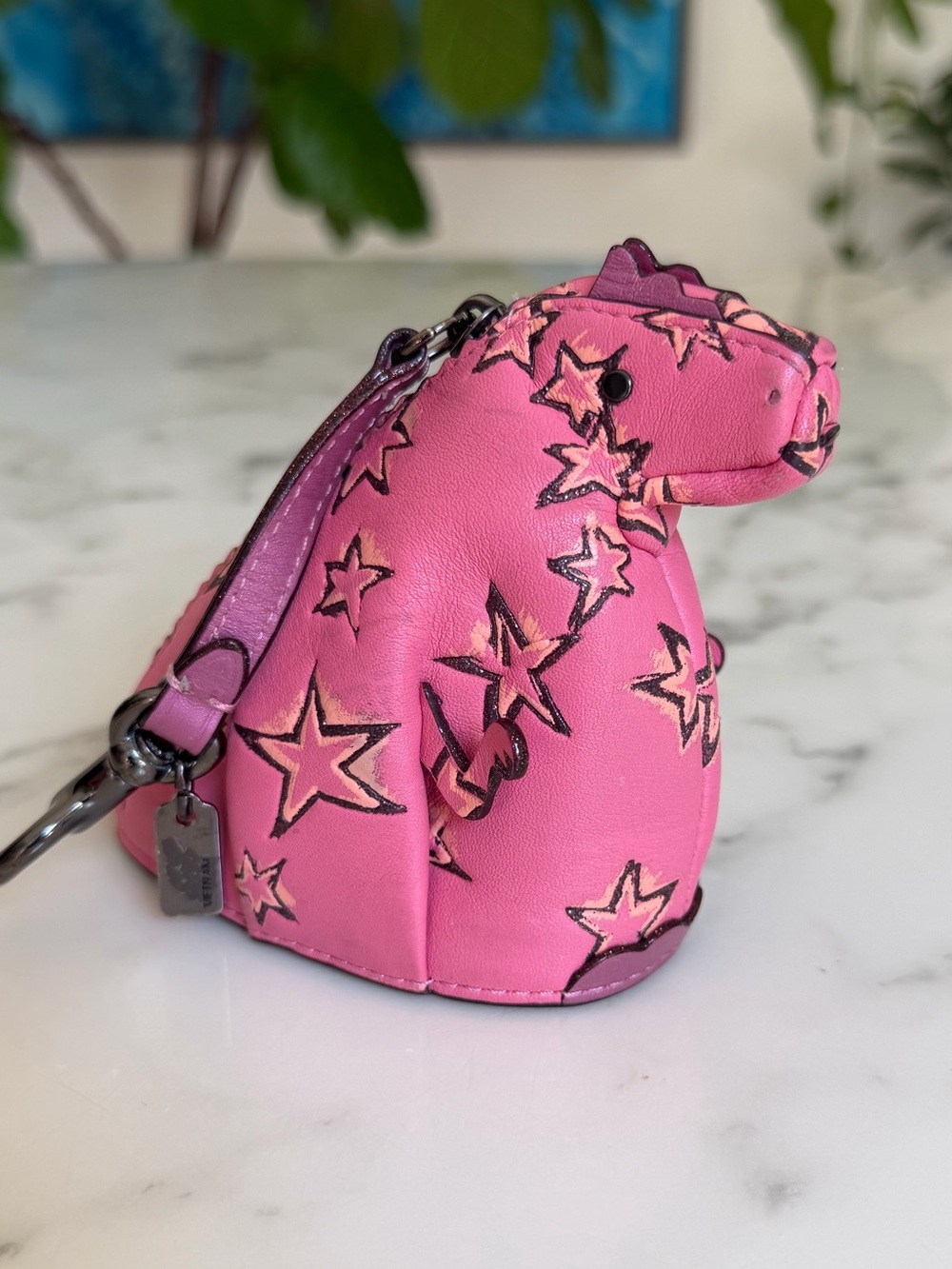 COACH REXY COIN CASE WITH STARLIGHT PRINT  27131 BRIGHT PINK Leather Zip Pouch